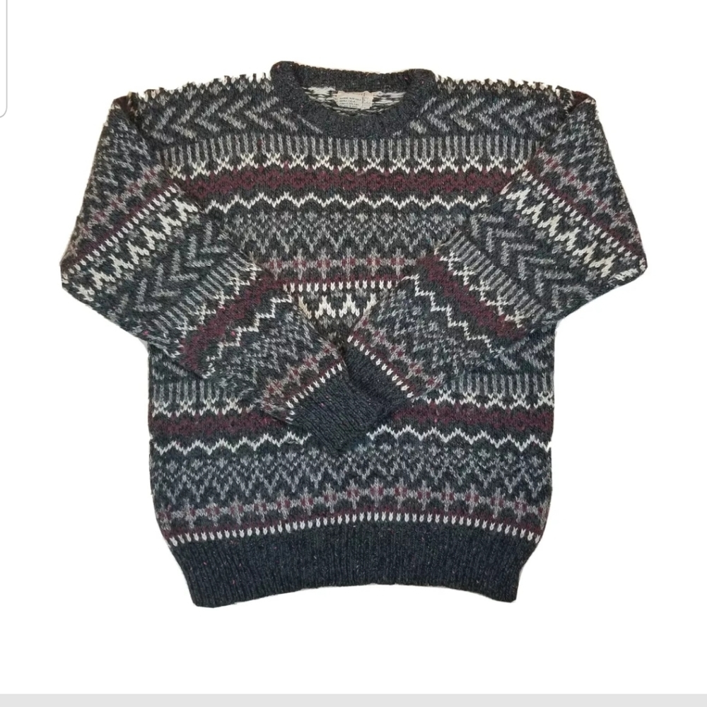Vintage south channel Christmas gray wool sweater